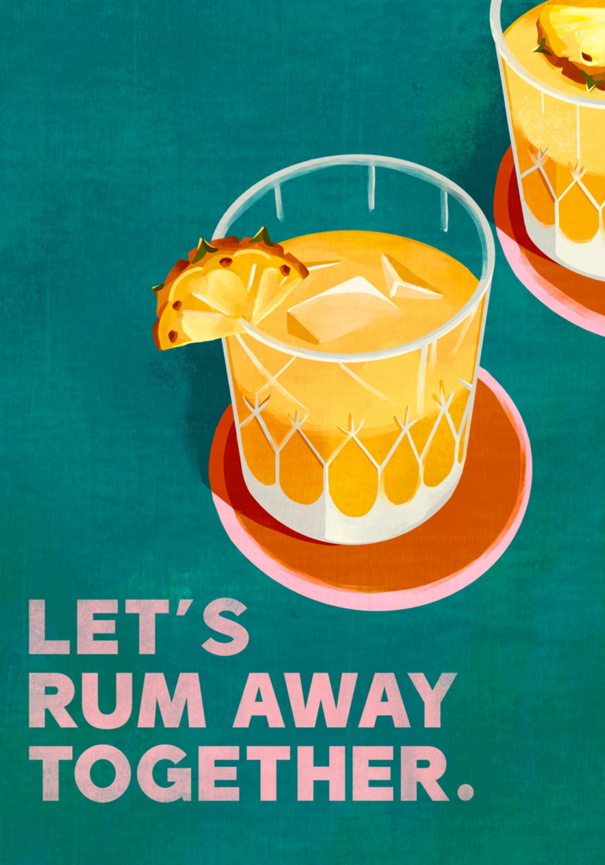Rum Away Beach Bar Cocktail Art - Posterbox
