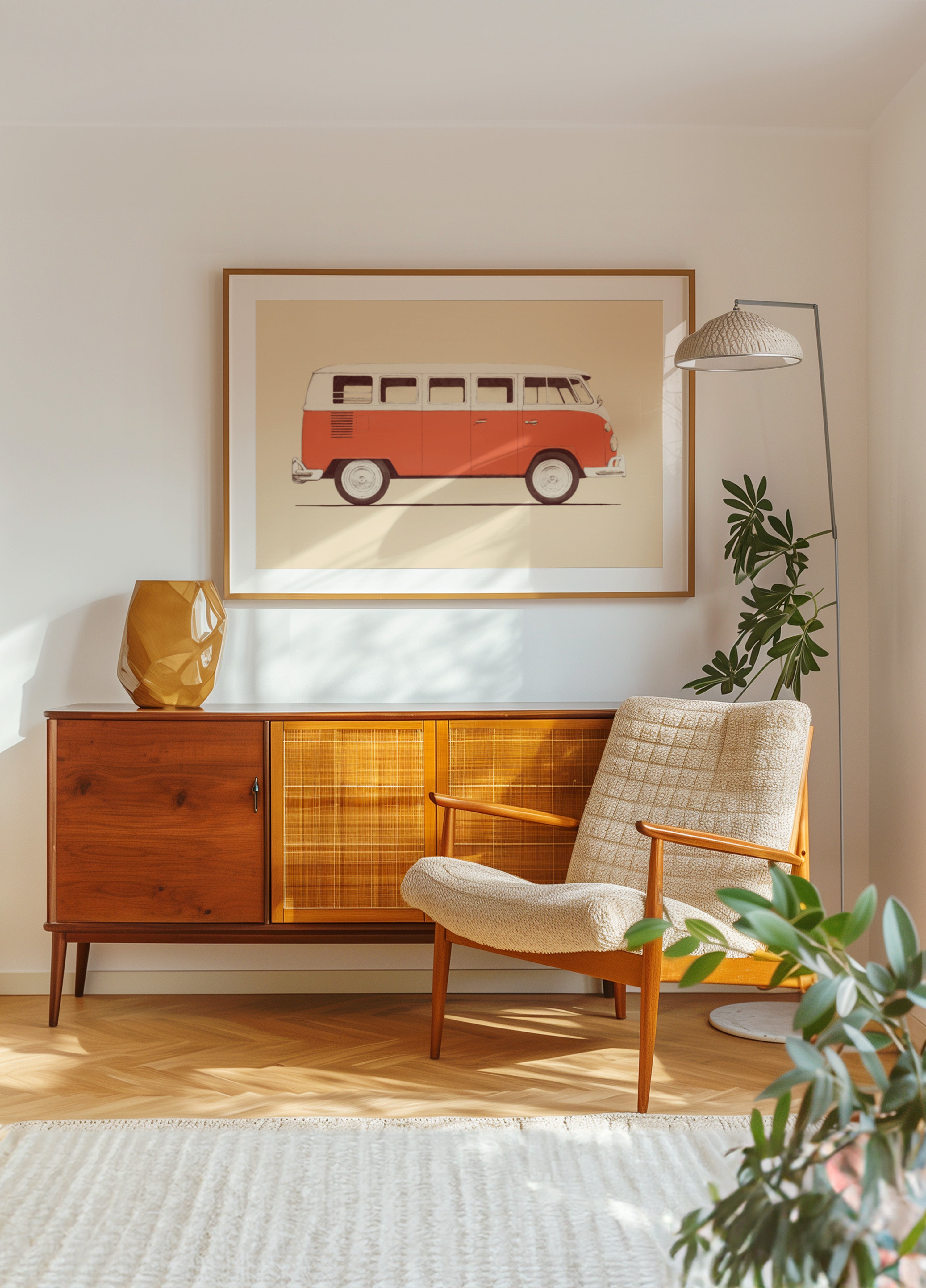 Klassisk rød campervan