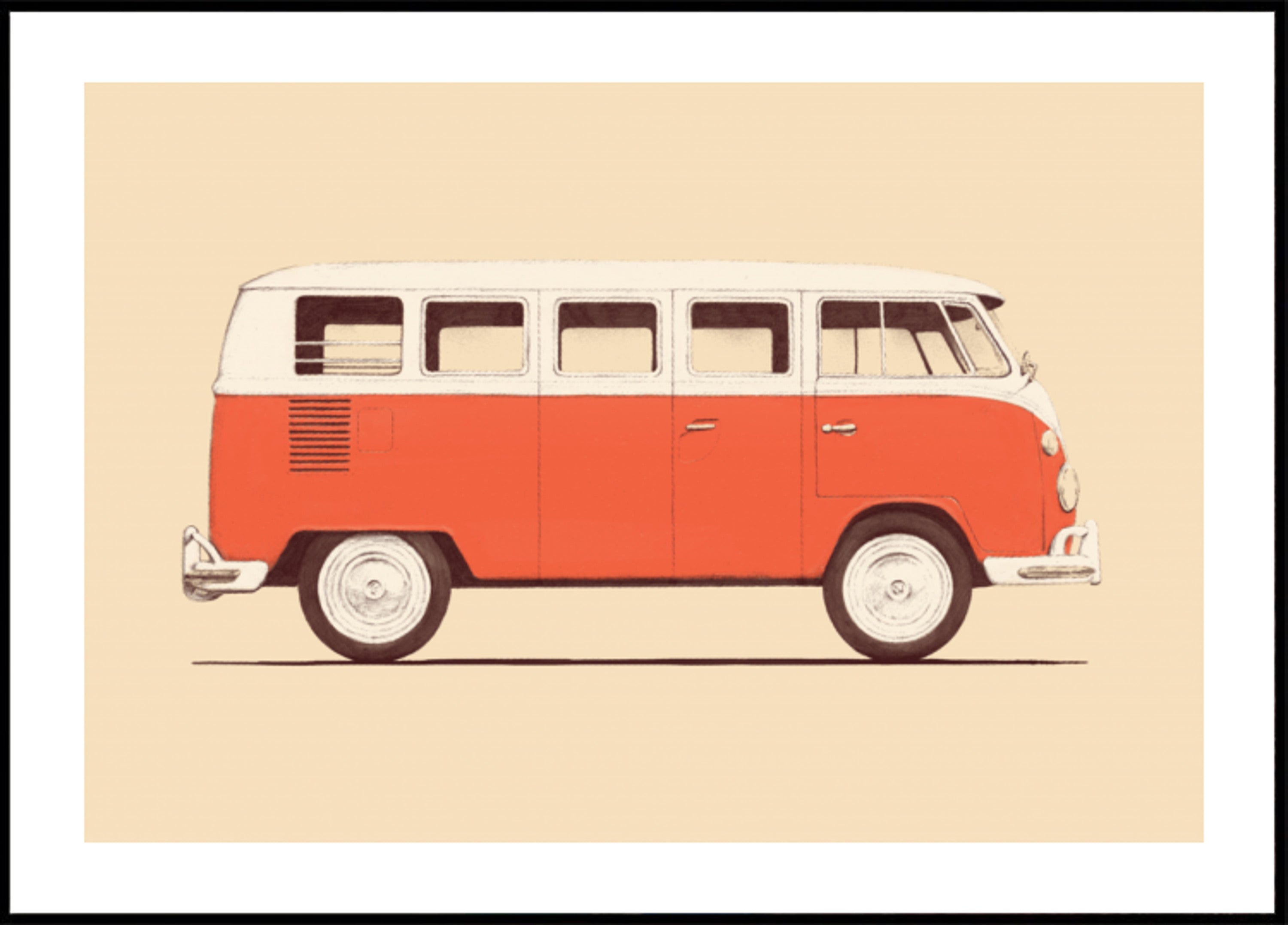 Klassisk rød campervan
