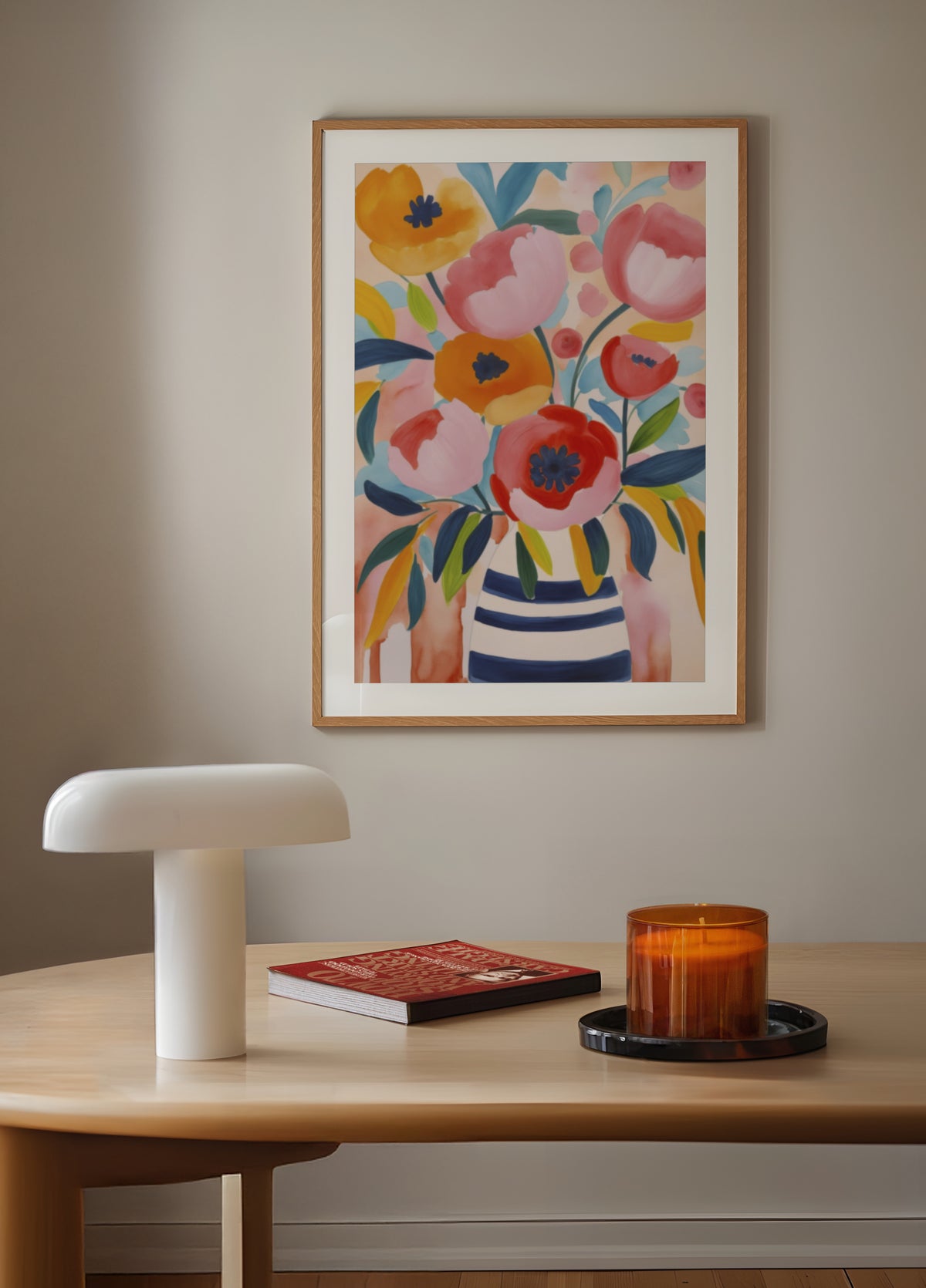 Vibrant Striped Bouquet - Posterbox