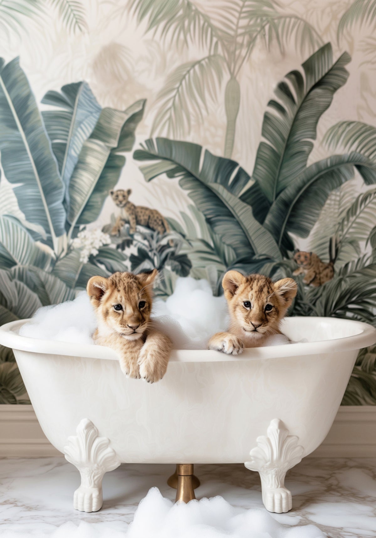 Lion Cubs Bubble Bath - Posterbox