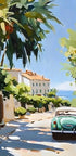 Green Car Coastal Drive - Posterbox