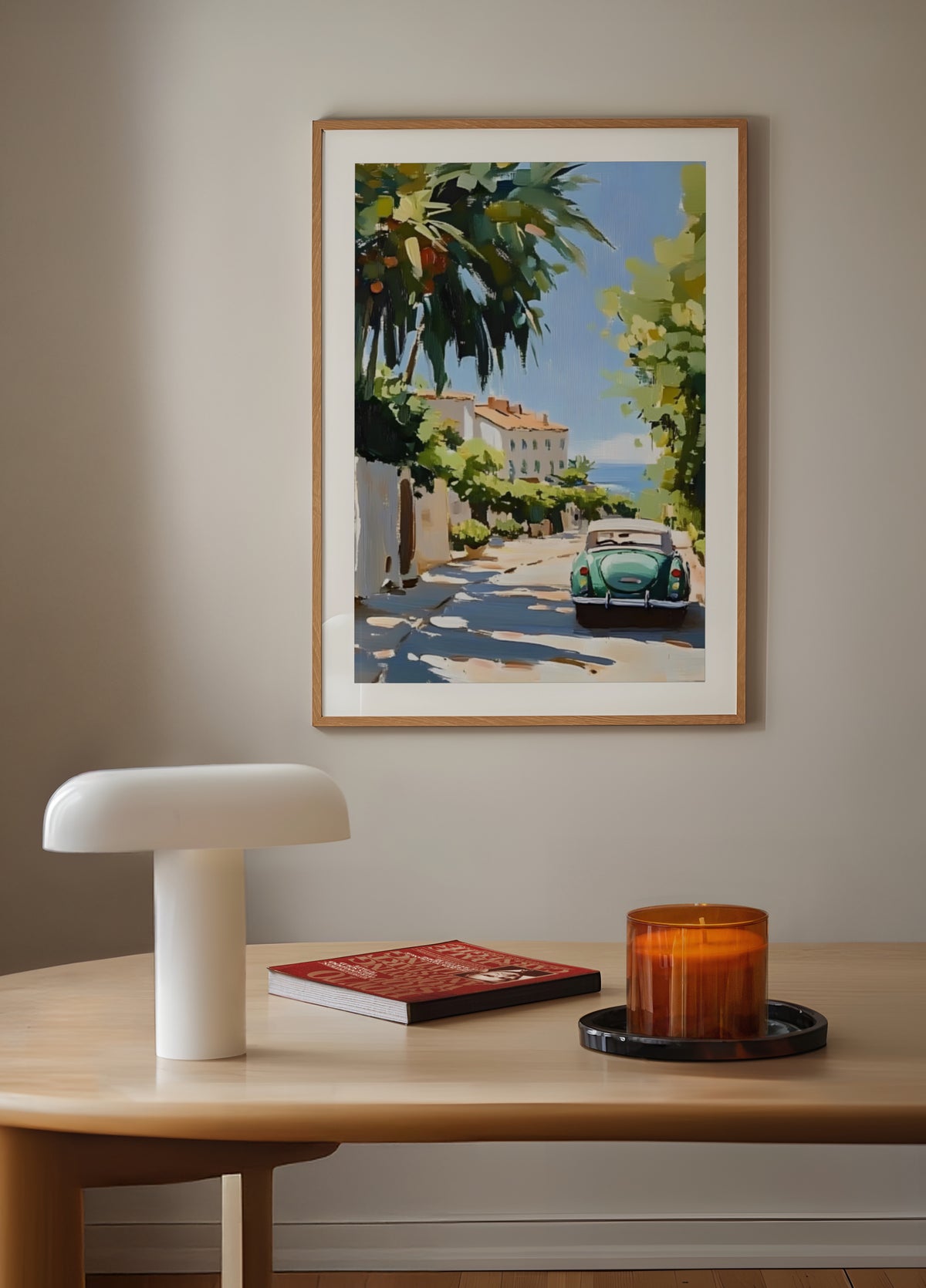 Green Car Coastal Drive - Posterbox