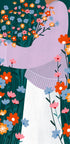 Happy Woman Holding Flowers - Posterbox