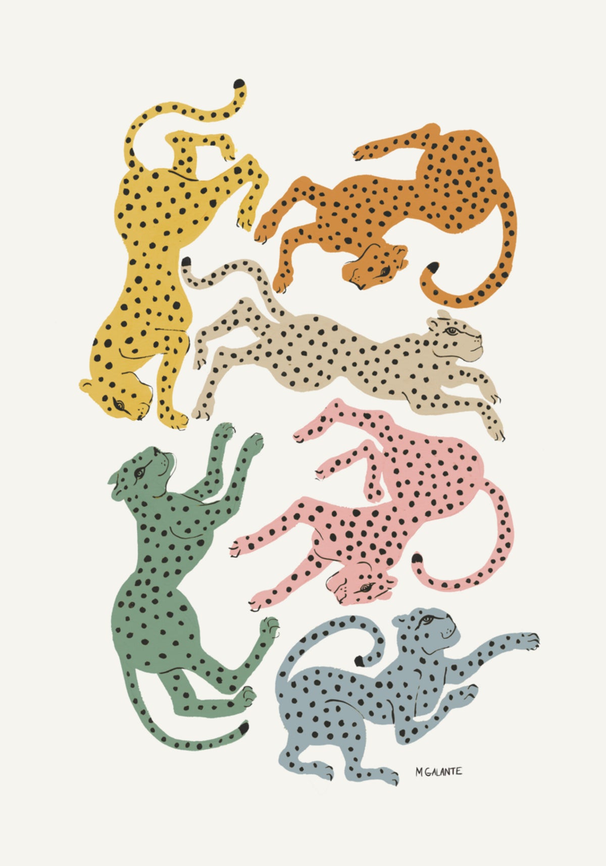 Colorful Dancing Cheetahs - Posterbox