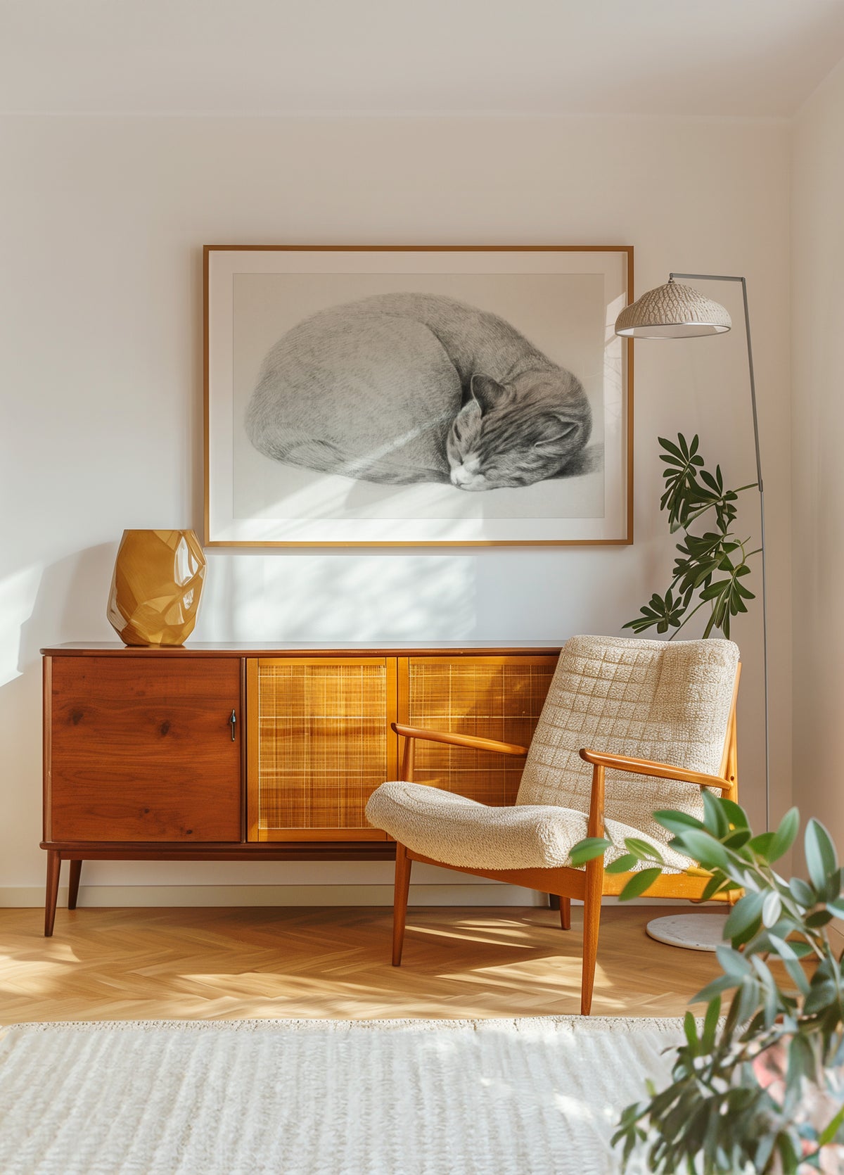 Rolled Up Lying, Sleeping Cat By Jean Bernard (1775 1883) - Posterbox