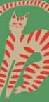 Striped Cat Stretching - Posterbox