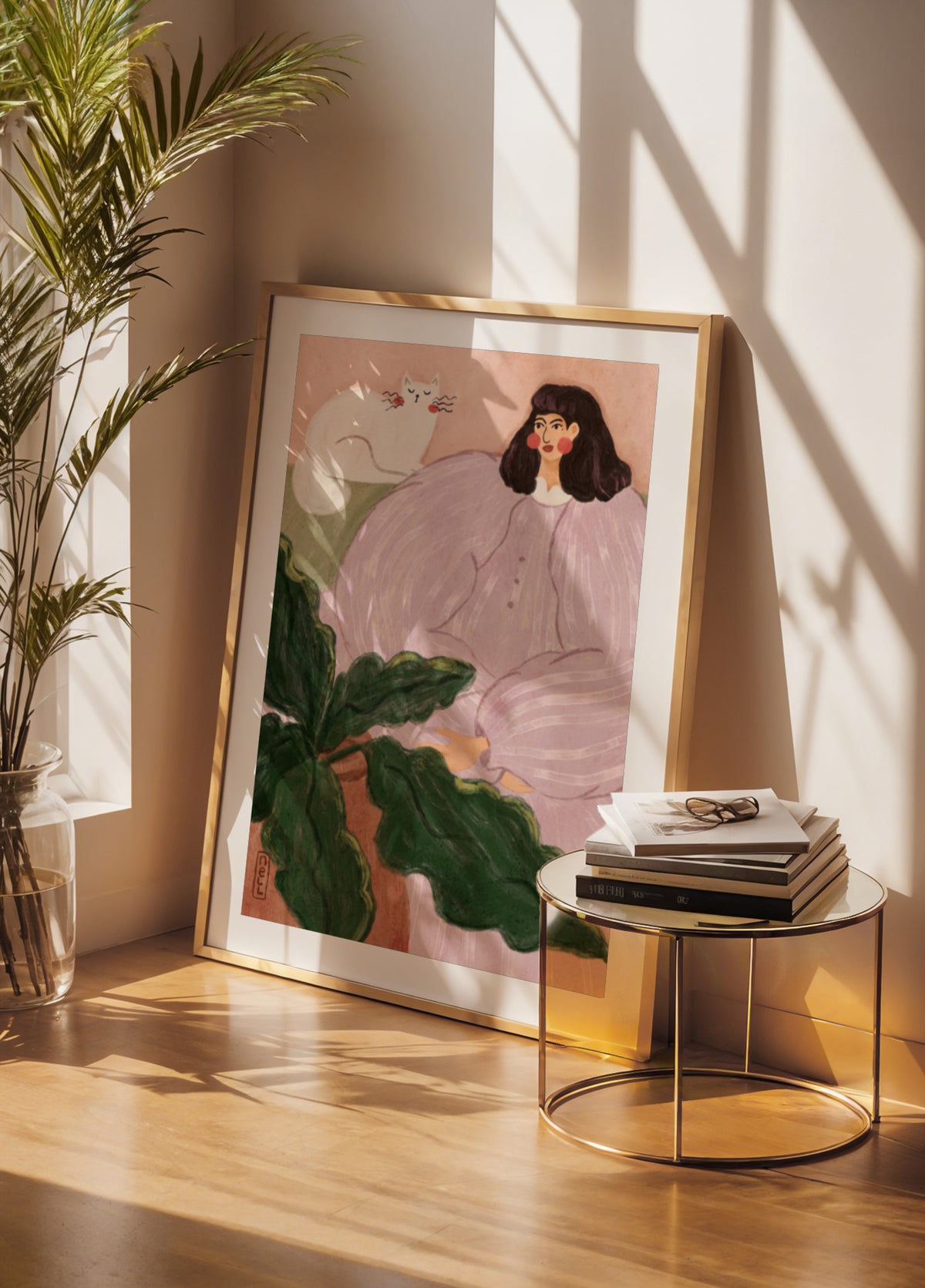Cozy Woman With Cat - Posterbox