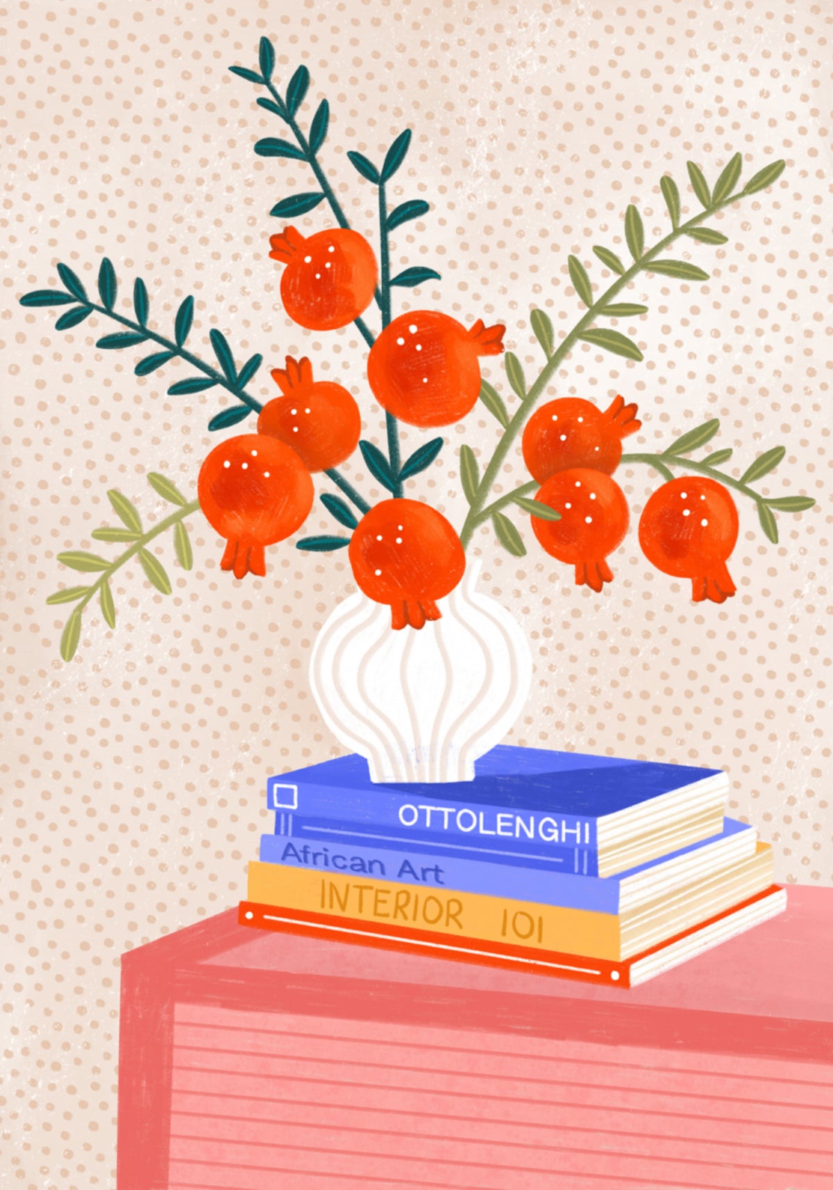 Cozy Tabletop Pomegranates - Posterbox