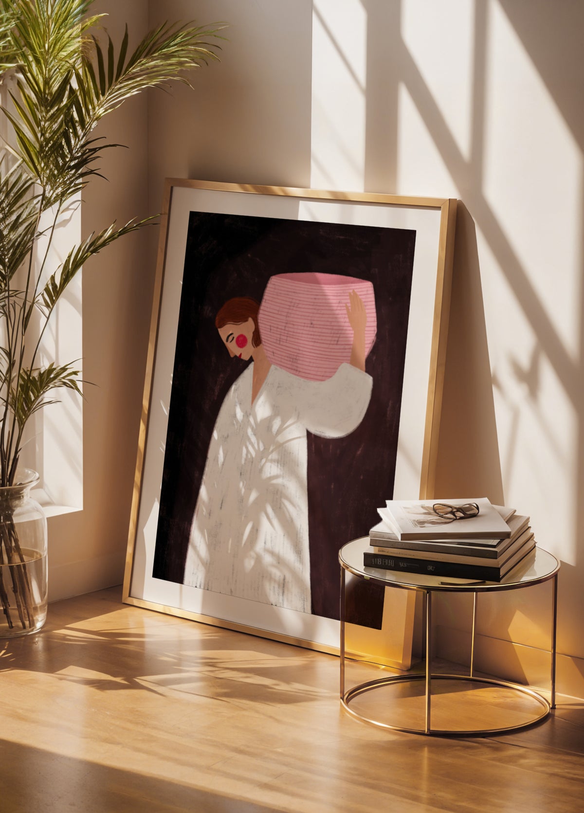 Serene Woman Carrying Basket - Posterbox