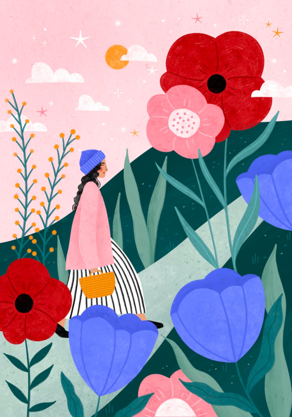Whimsical Flower Path - Posterbox