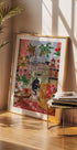 Cat in front of window in Paris bright colours - Posterbox