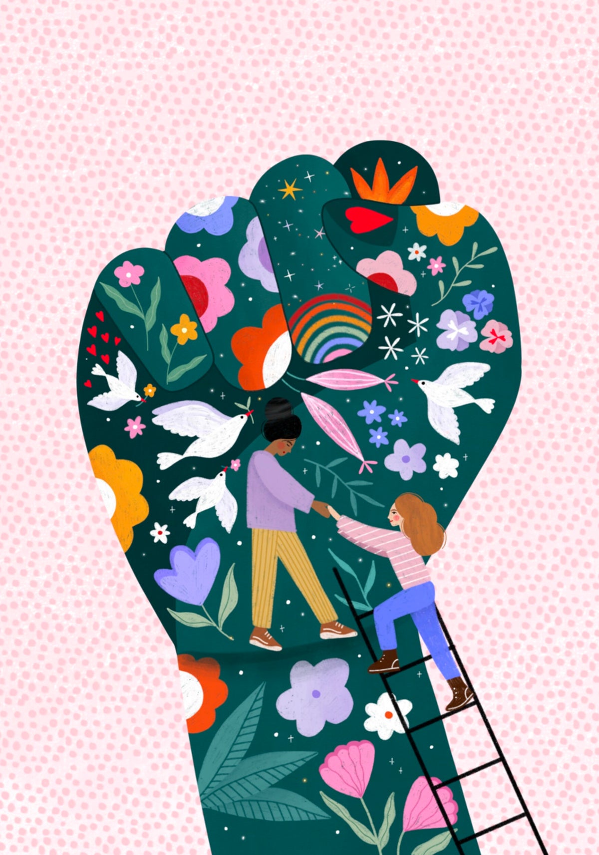 Empowering Floral Fist - Posterbox