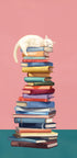 Cozy Cat on Colorful Books - Posterbox