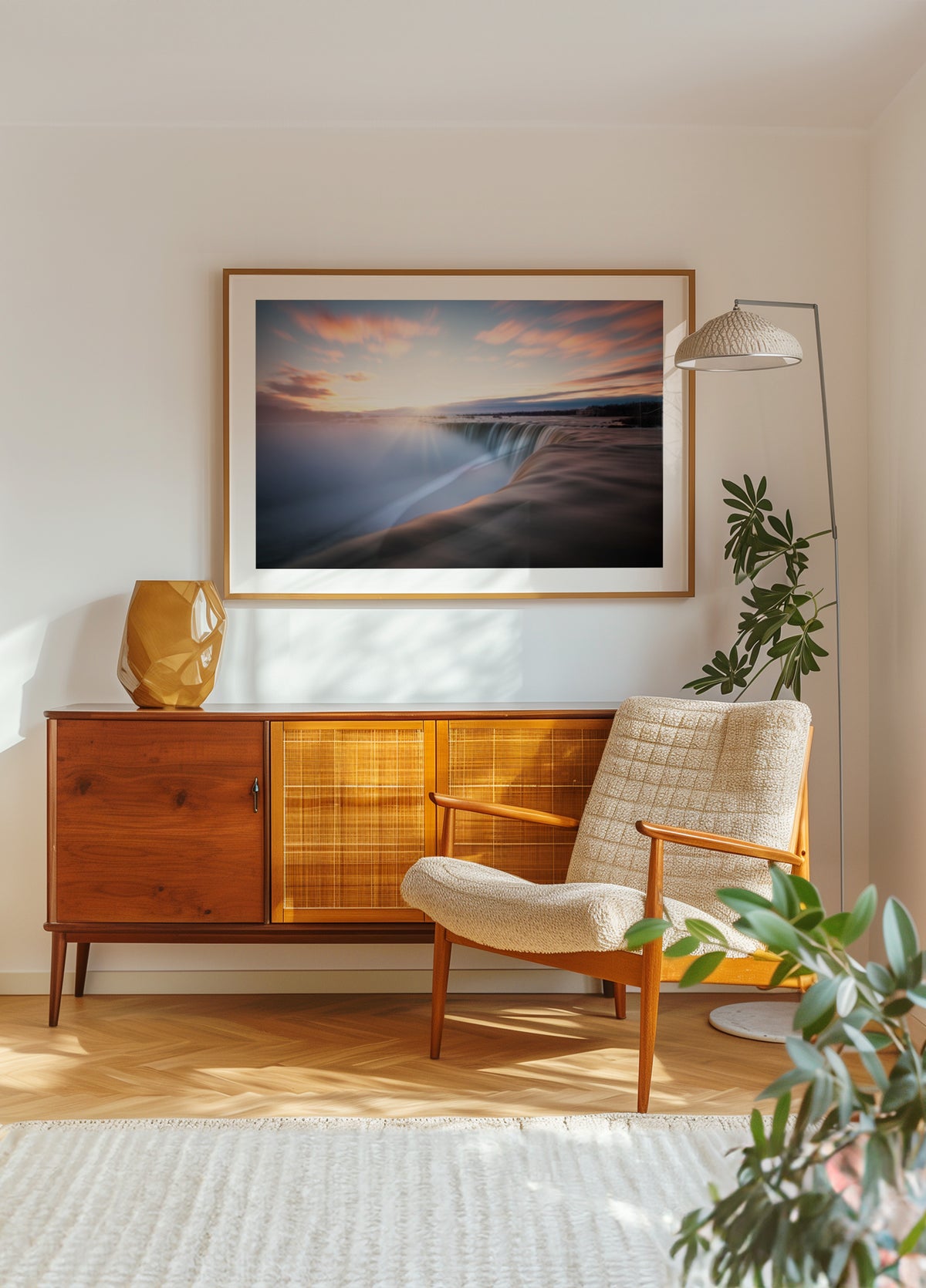 Golden Waterfall Dawn - Posterbox