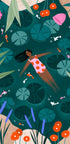 Woman Floating Lily Pond - Posterbox