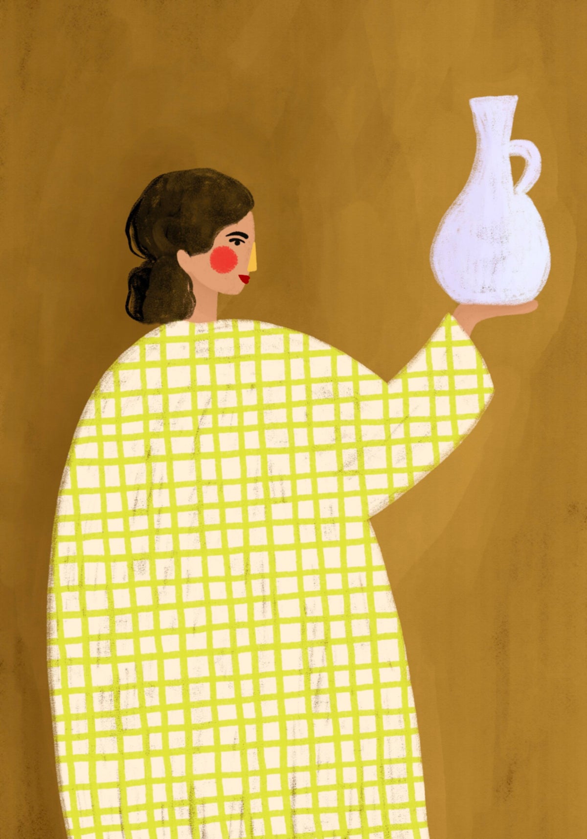 Woman Holding Pottery - Posterbox