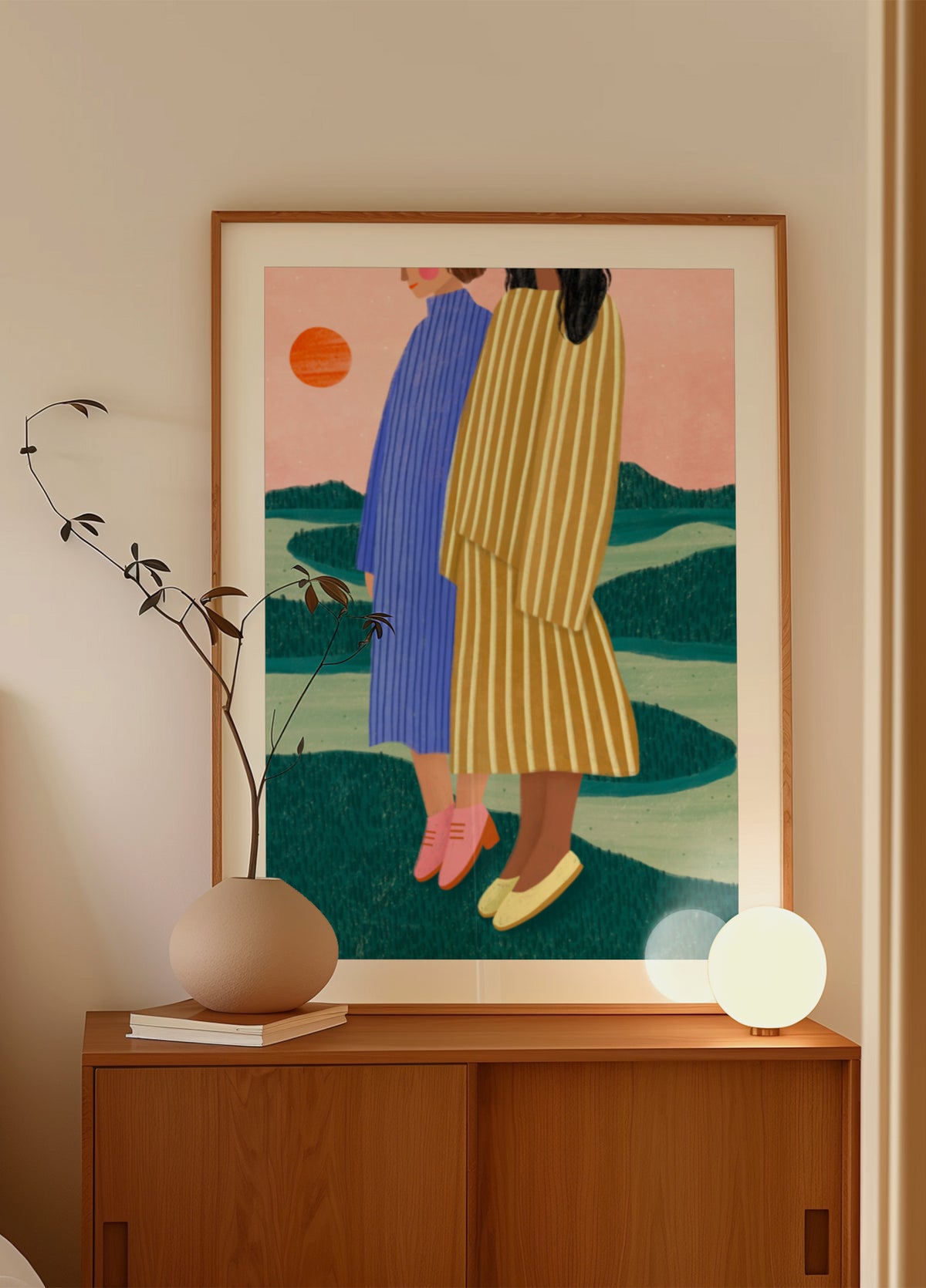Women Overlook Serene Landscape - Posterbox