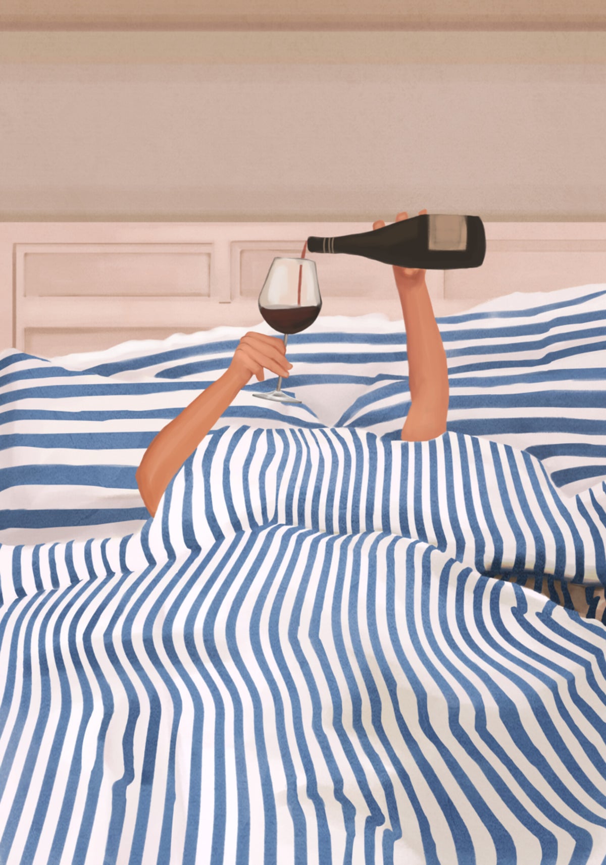 Wine In Bed - Posterbox