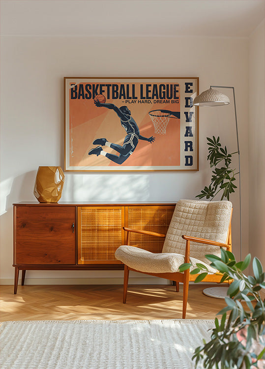 Vintage basketball kampplakat