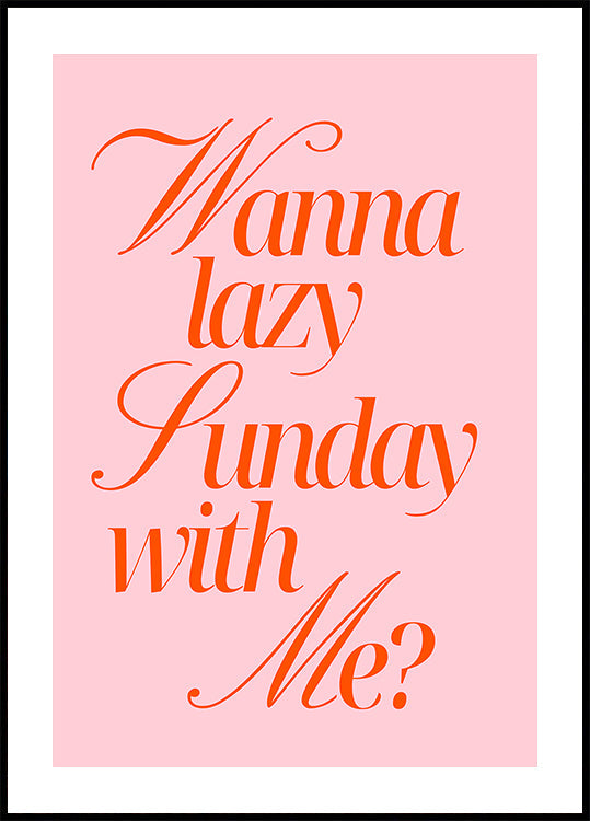 Lazy Sunday Rose Orange Plakat - Posterbox