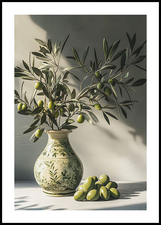 a painting of an olive tree in a vase