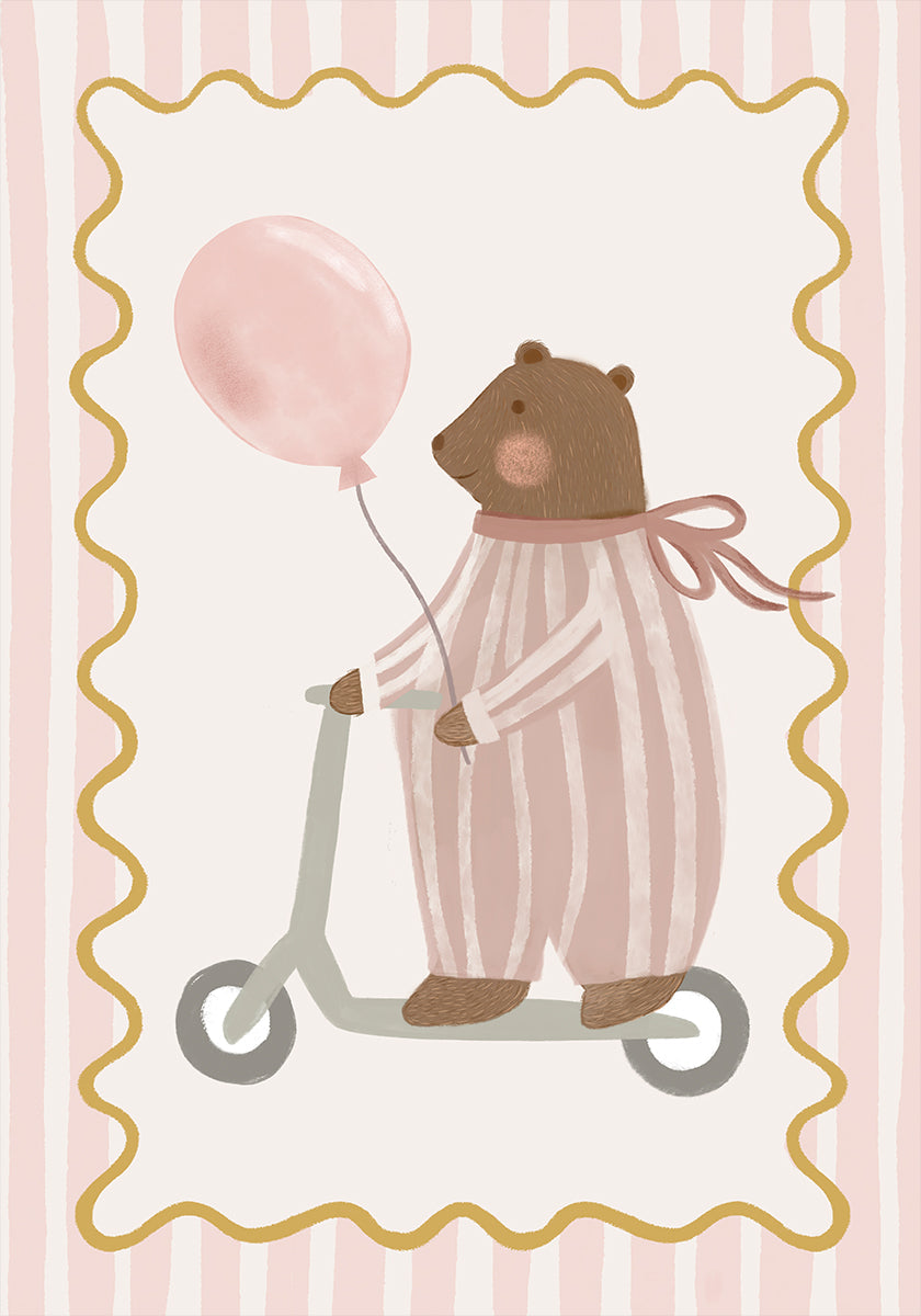 Bear with Pink Balloon (NEW) - Posterbox