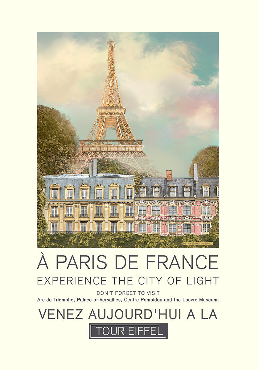 Paris retro print Plakat - Posterbox