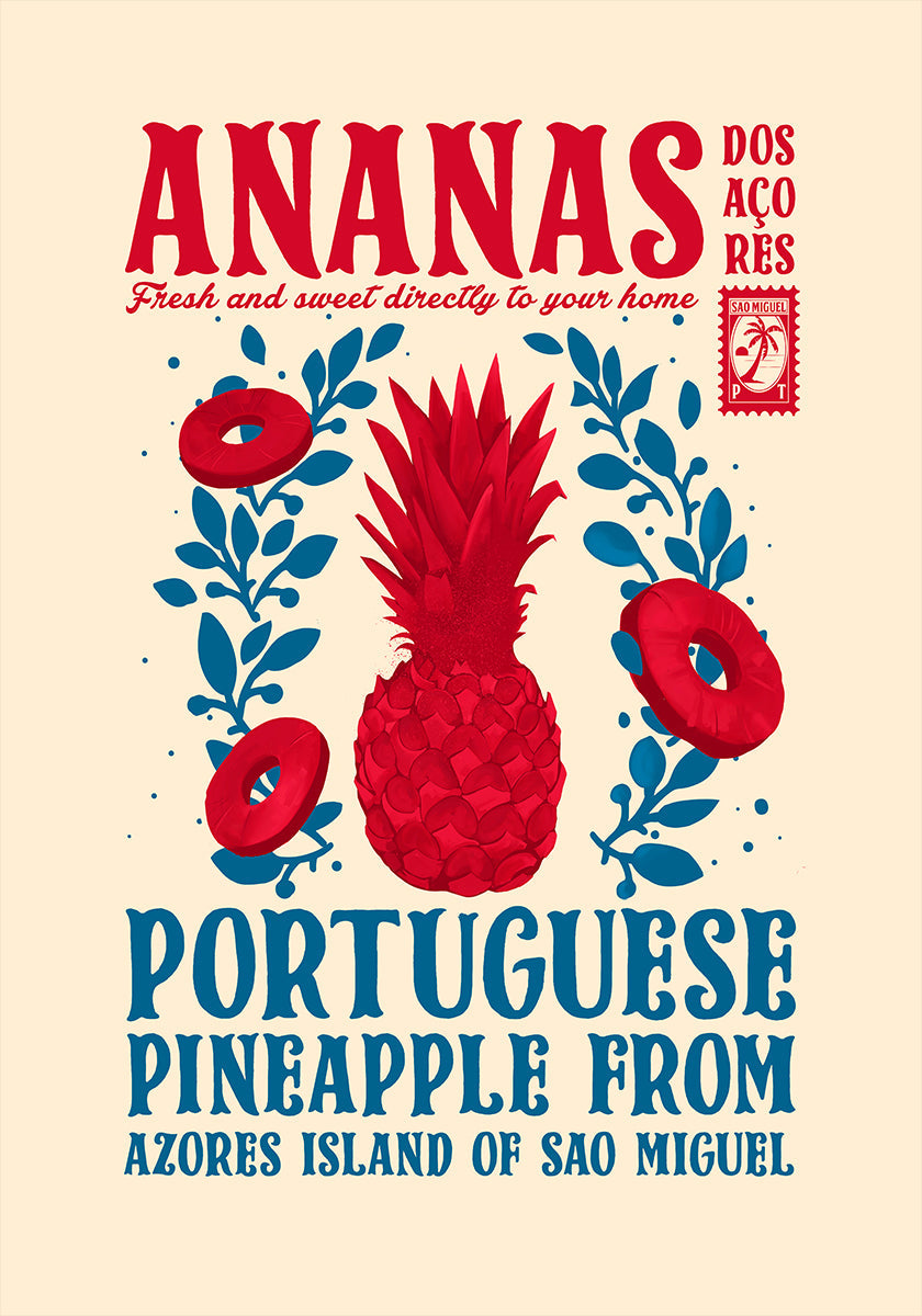 Pineapple kitchen print Plakat - Posterbox