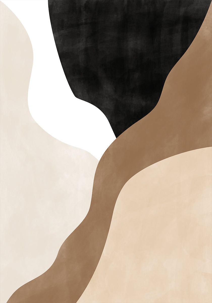 Abstract Beige and Brown Art Plakat - Posterbox