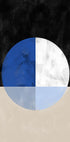 Isected Circle with Blue and White Quadrants Plakat - Posterbox