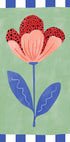 Stylized Flower With Red Petals And Black Dots Plakat - Posterbox