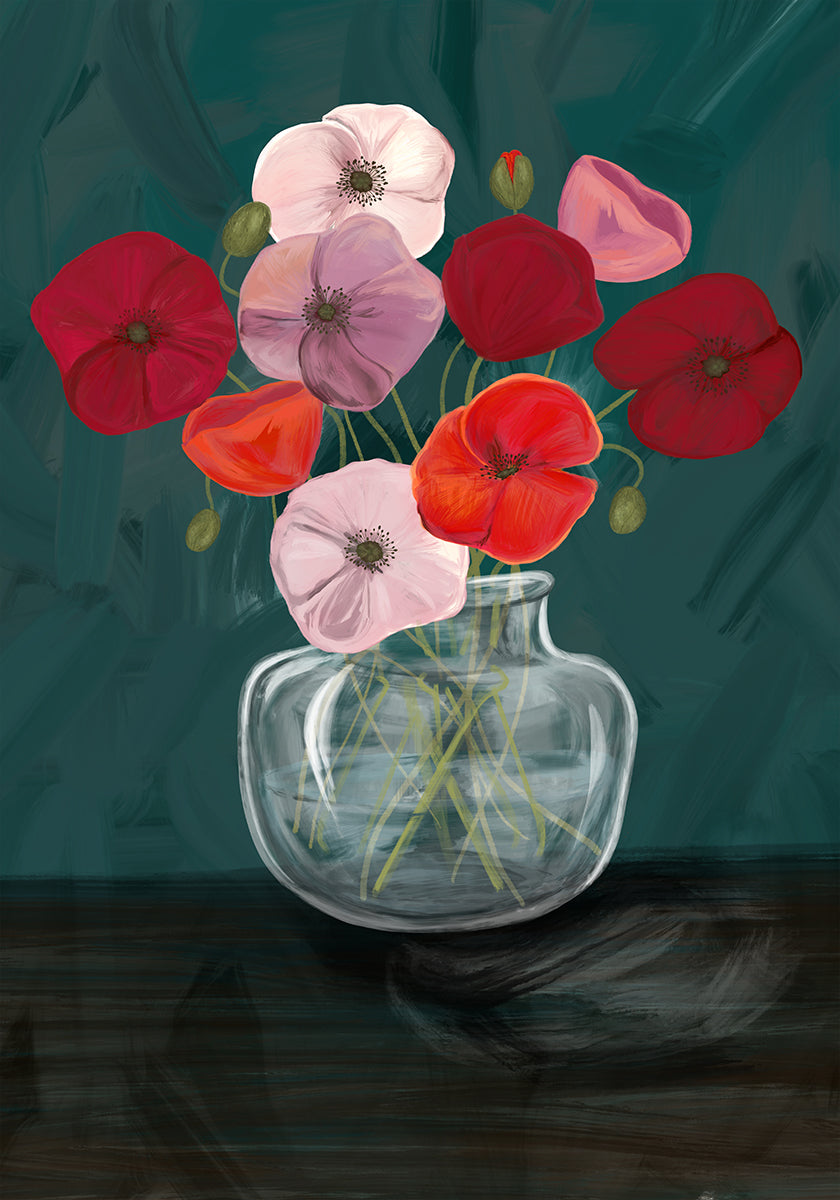 Vase with poppys - Posterbox