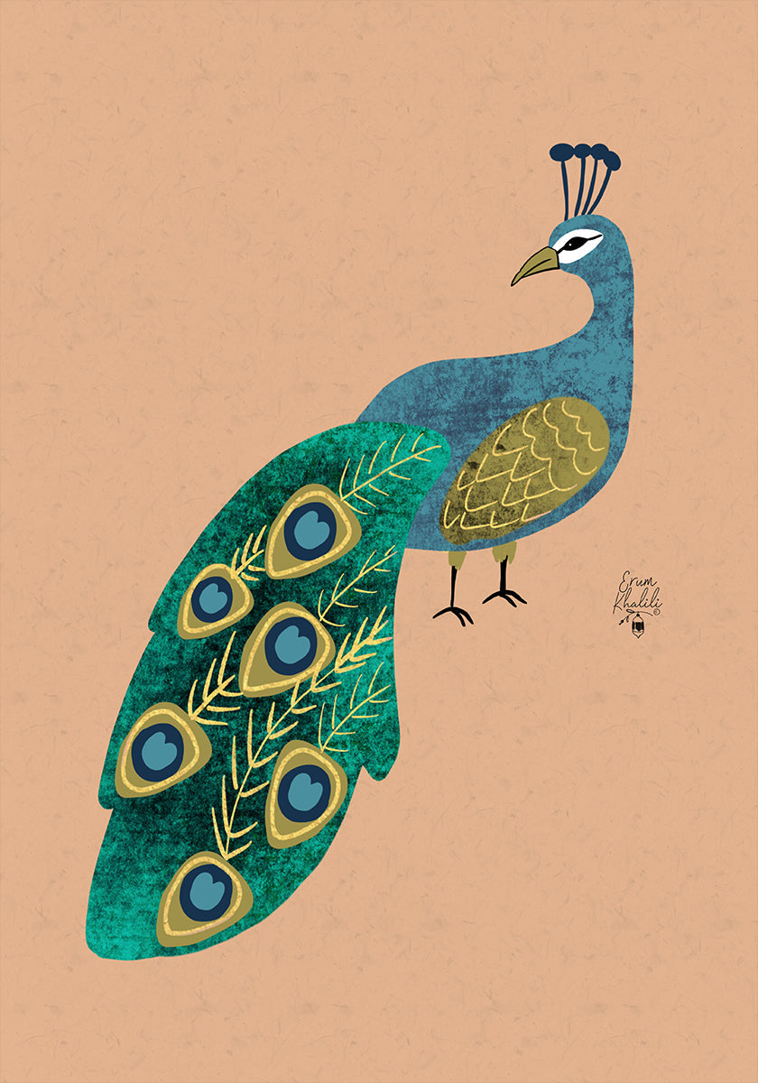 Peacock Erum Khalili.png Plakat - Posterbox