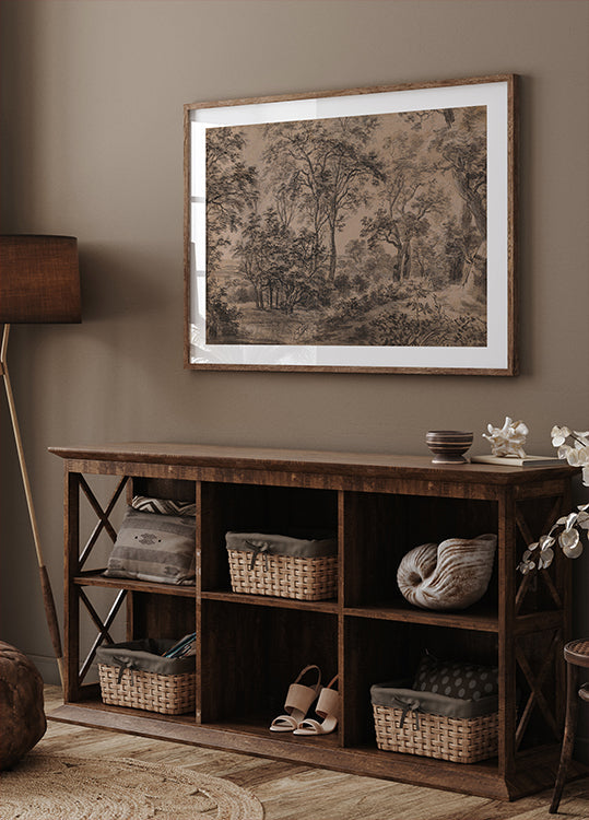 Anthonie Waterloo Wooded Landscape Poster - Posterbox