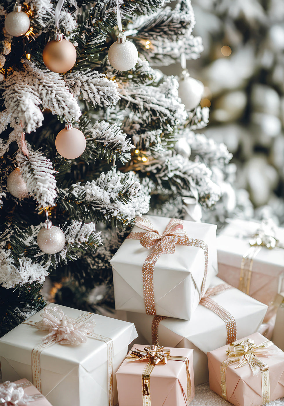 a group of presents under a christmas tree