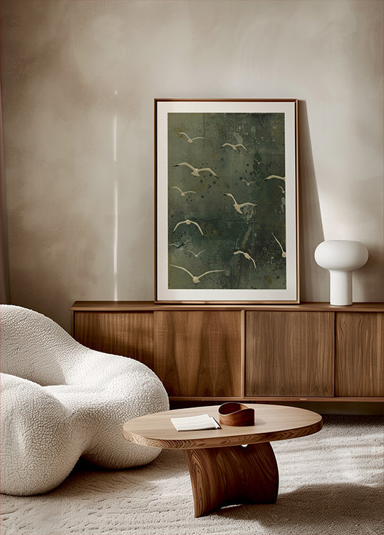 Coastal Seagull Drift Poster - Posterbox