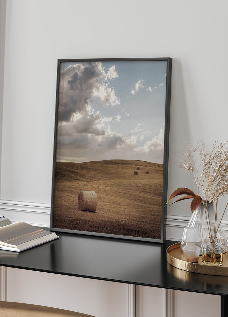 Field with Bales of Hay Plakat