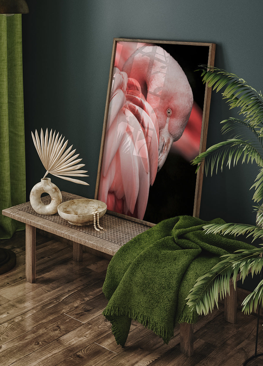 Flamingo Hide In Their Feathers Plakat - Posterbox.dk