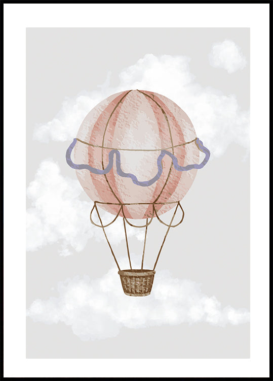 Watercolor Hot Air Balloon Plakat - Posterbox.dk