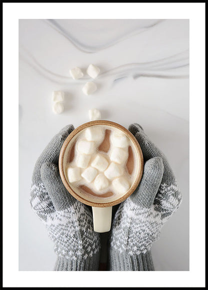 Hot Chocolate with Marshmallows and Cozy Mittens Plakat