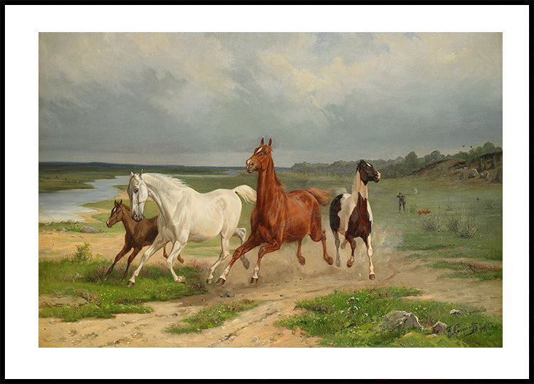 Flyende hästar By Arvid Fredrik Lönnroth Plakat - Posterbox.dk