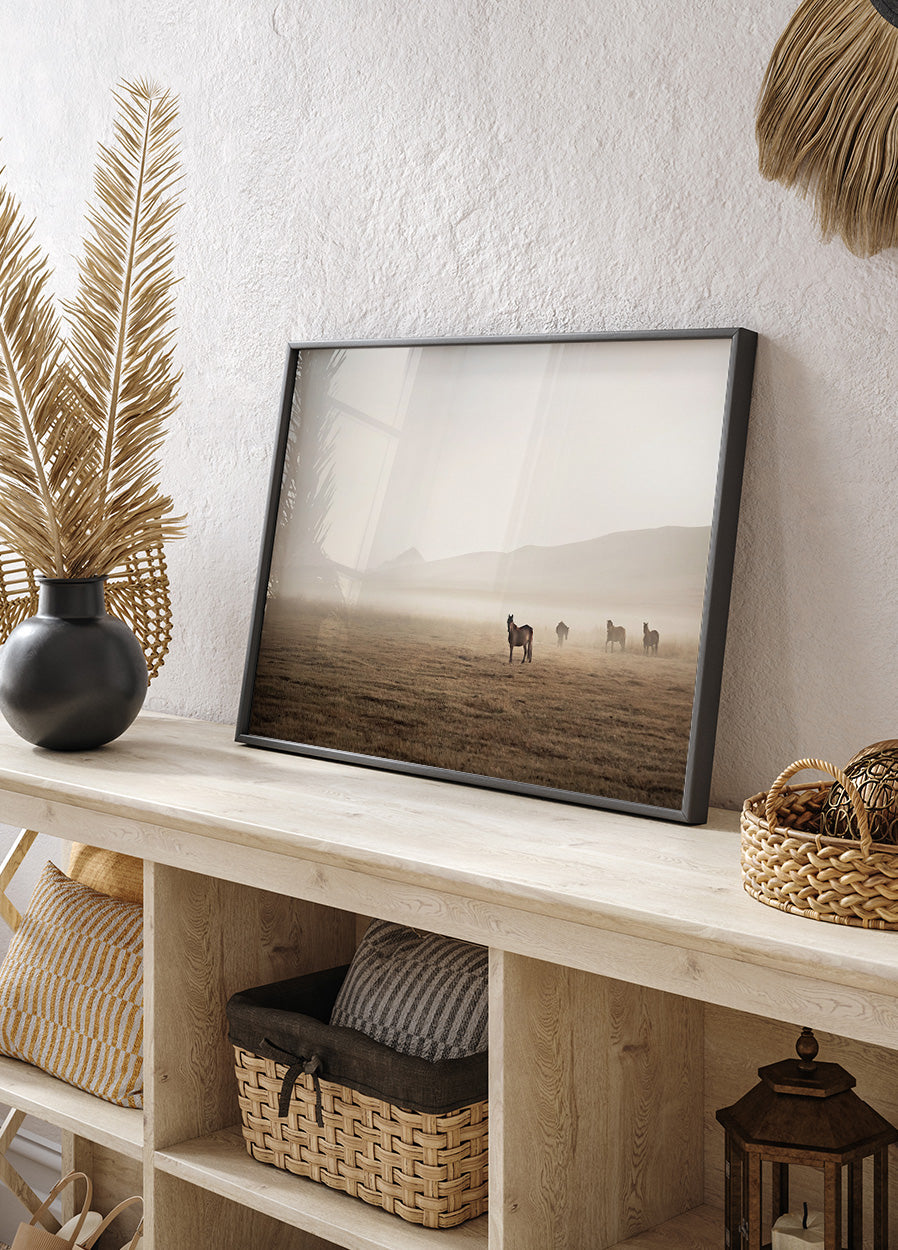 Horses in The Fog Plakat - Posterbox.dk