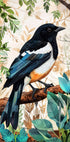 Animal Watercolor Art Bird Magpie Plakat - Posterbox