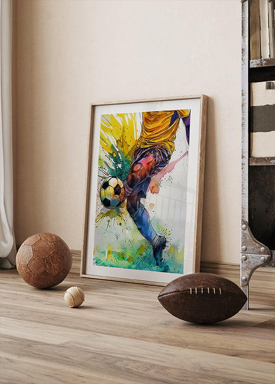 Sport Watercolor Football Player (3) - Posterbox