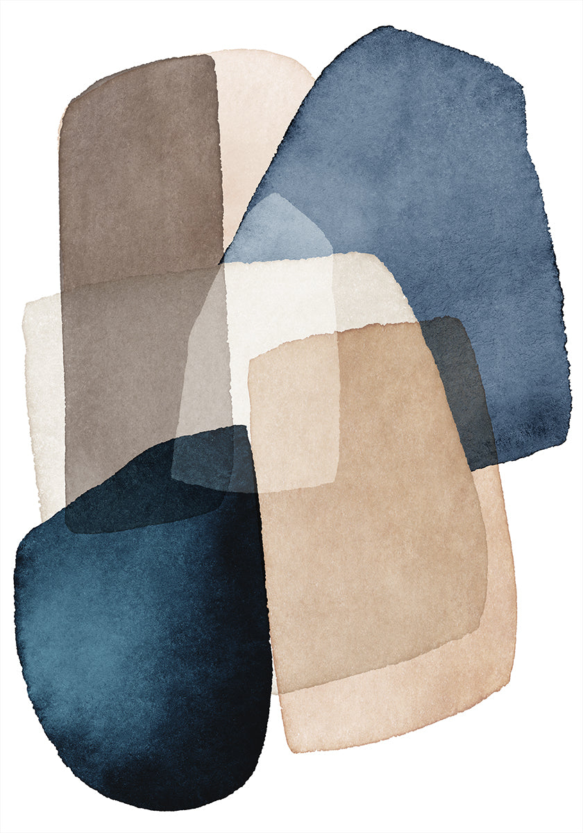 Blue Brown Blocks Plakat - Posterbox