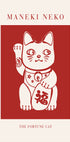 Maneki-Neko Cat Red - Posterbox