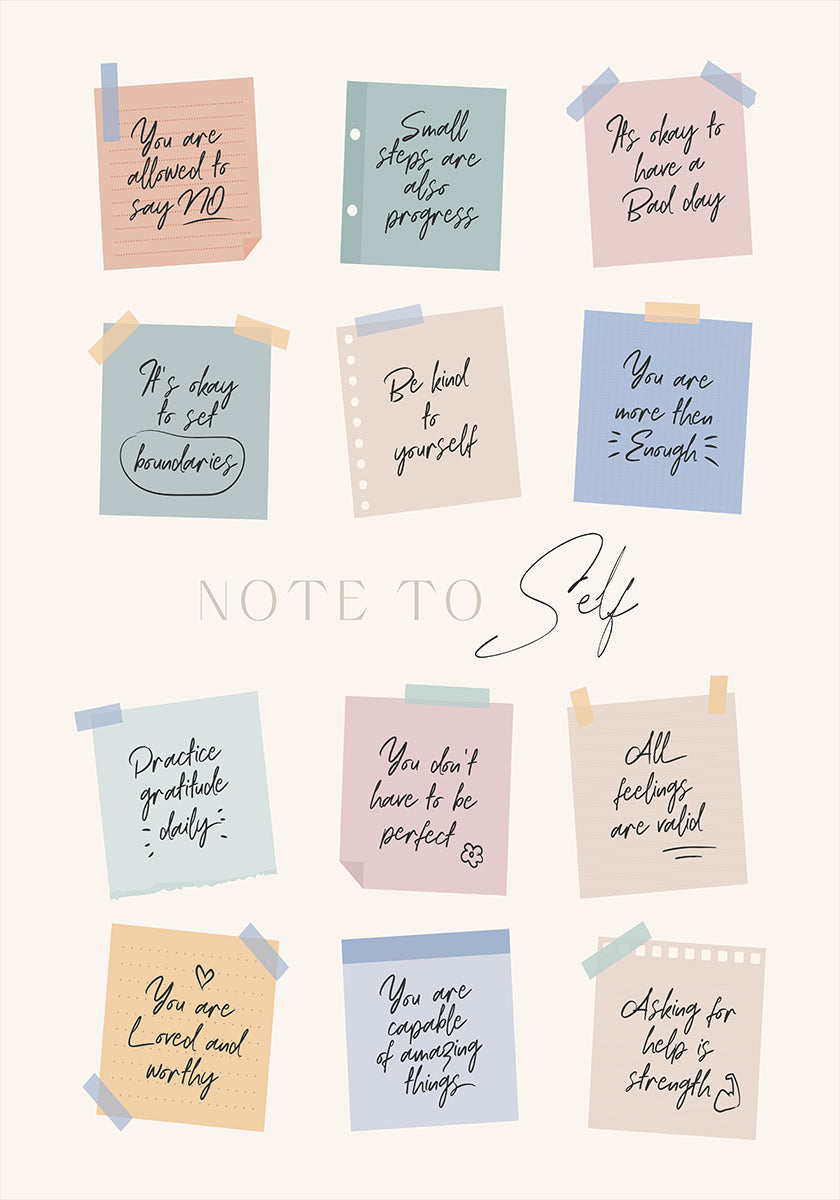 Note To Self Plakat - Posterbox
