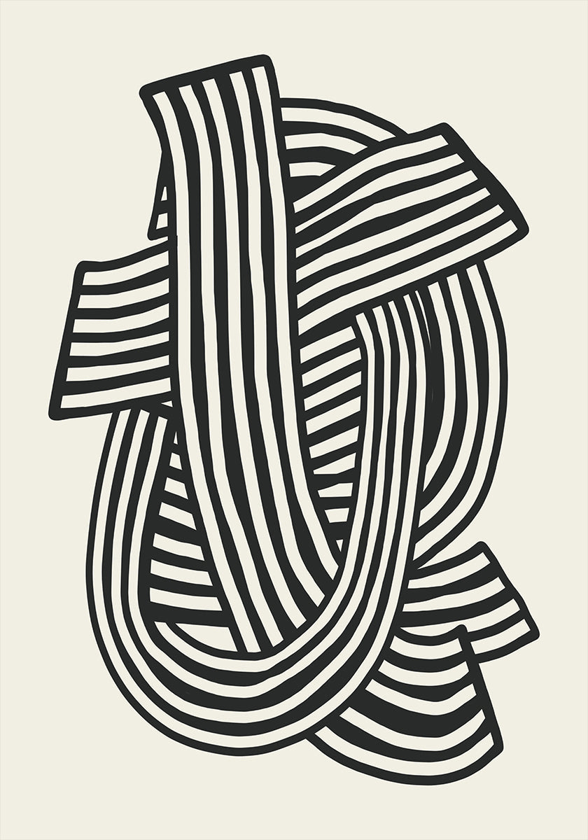 Striped Abstract In Black Plakat - Posterbox