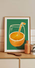 Vibrant Orange Cleverly Illustrated Plakat - Posterbox